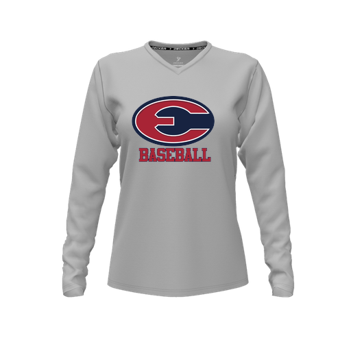 [CUS-DFW-TEES-CMF-VNK-LSL-GRY-FYXS-LOGO1] Decker Comfort T-Shirt (Female Youth XS, Gray, V Neck, Logo 1, Long Sleeve)