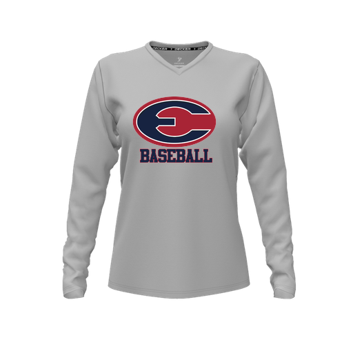 [FTLVCFGY-FYXS-LOGO3] Decker Comfort T-Shirt (Female Youth XS, Gray, V Neck, Logo 3, Long Sleeve)