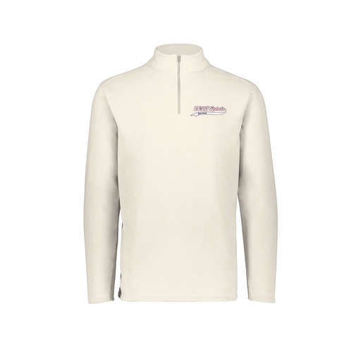 [6863.53T.XS-LOGO2] Men's MicroFleece 1/4 Zip Pullover (Adult XS, White, Logo 2)