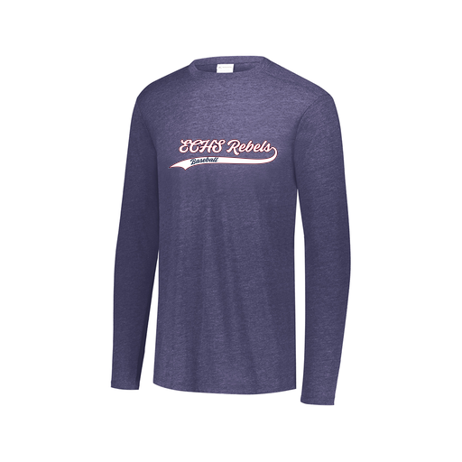 [FTLCUBNV-AXS-LOGO2] Decker Men's Tri-Blend T-Shirt - Long Sleeve (Adult XS, Navy, Logo 2)