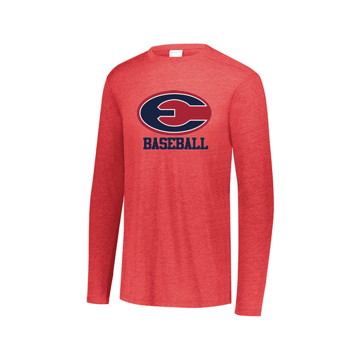 [FTLCUBRD-AXS-LOGO3] Decker Men's Tri-Blend T-Shirt - Long Sleeve (Adult XS, Red, Logo 3)