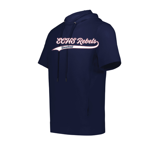 [222505.065.S-LOGO2] Men's Venturs Soft Knit Short Sleeve Hoodie (Adult S, Navy, Logo 2)