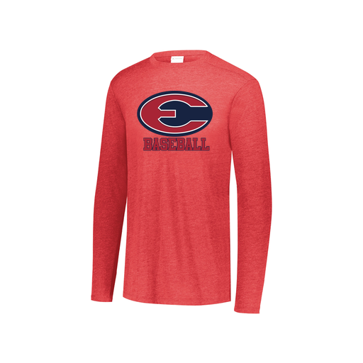 [FTLCUBRD-YS-LOGO1] Decker Youth Tri-Blend T-Shirt - Long Sleeve (Youth S, Red, Logo 1)