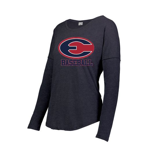 [FTLCUBNV-FAS-LOGO3] Decker Women's Tri-Blend T-Shirt - Long Sleeve (Female Adult S, Navy, Logo 3)