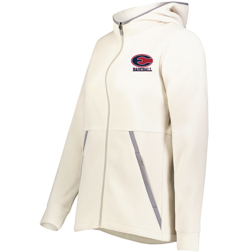 [6860.53T.XS-LOGO3] Ladies Chill Full Zip Fleece (Female Adult XS, White, Logo 3)